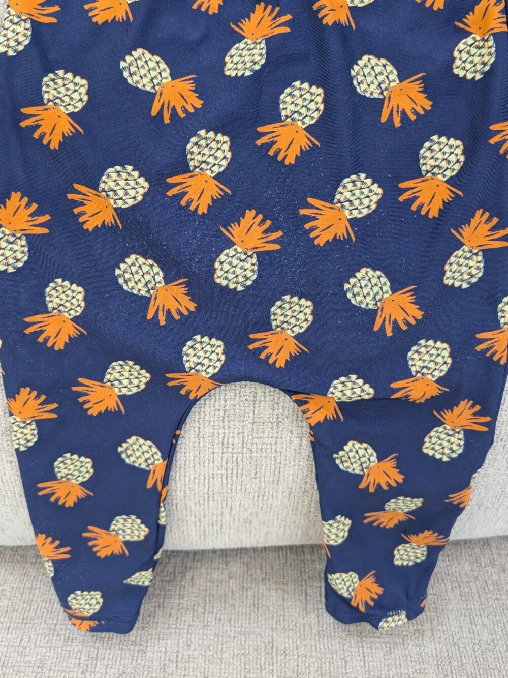 SwimZip Toddler 18-24 Month Swimsuit, Long Sleeve Romper UPF 50, Pineapples - Picture 3 of 6